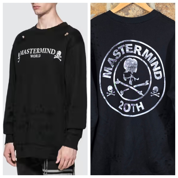 Mastermind World Distressed Skull 20th Sweater Shirt - Picture 1 of 12